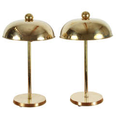 Pair Modernist brass lamps