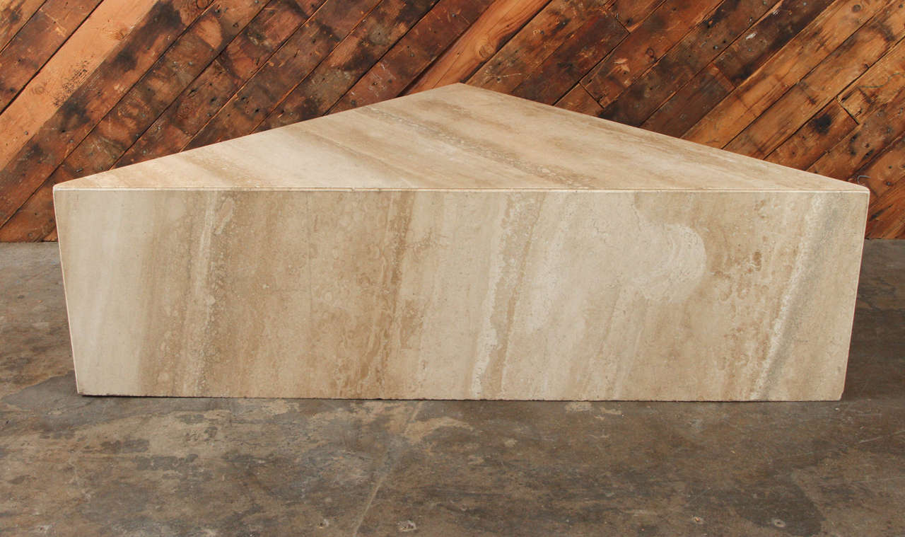 Triangle Waterfall Marble Coffee Table, circa 1985 at 1stdibs