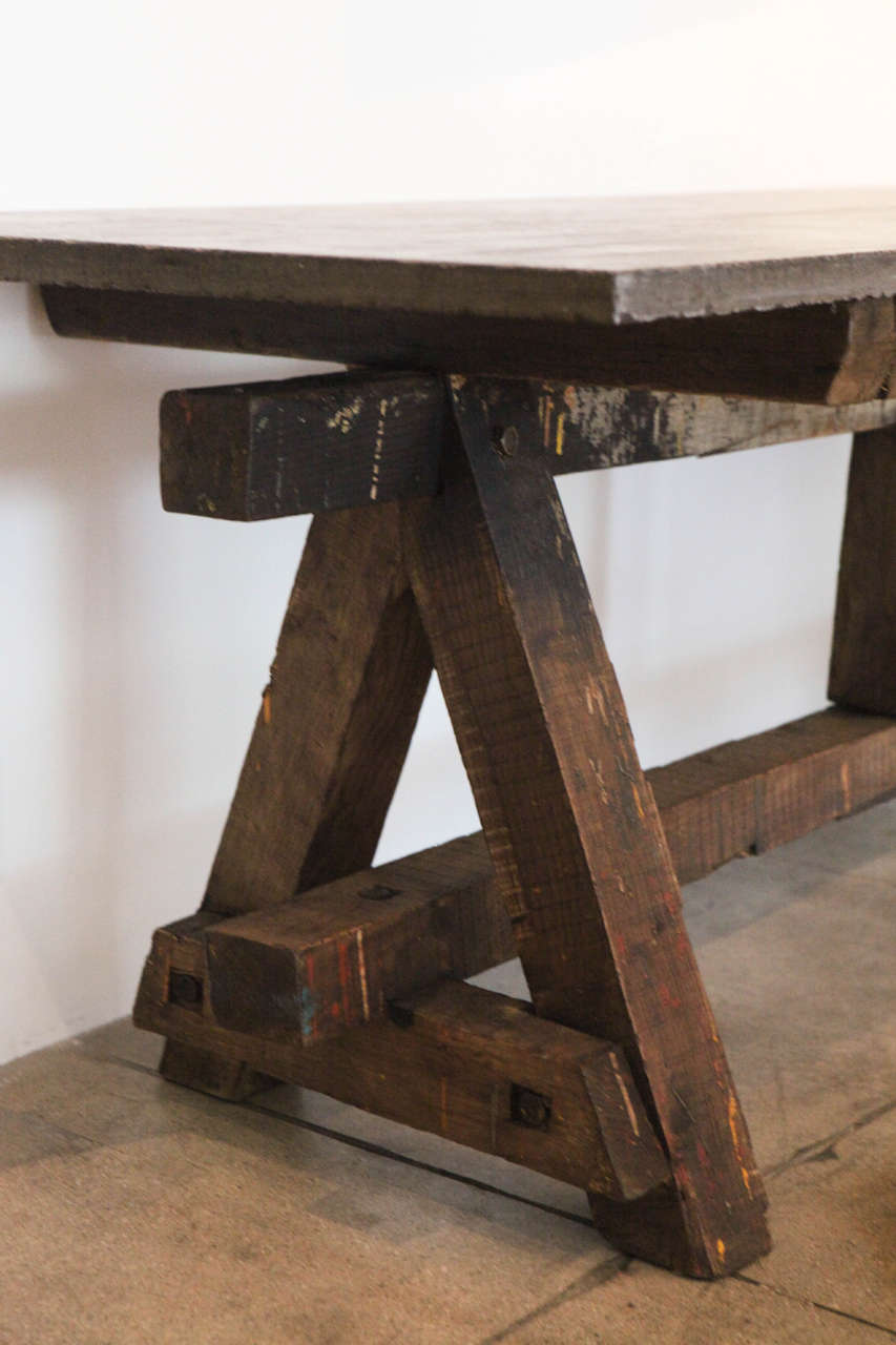 Bluestone Work Table , France, 18th Century In Good Condition In Los Angeles, CA