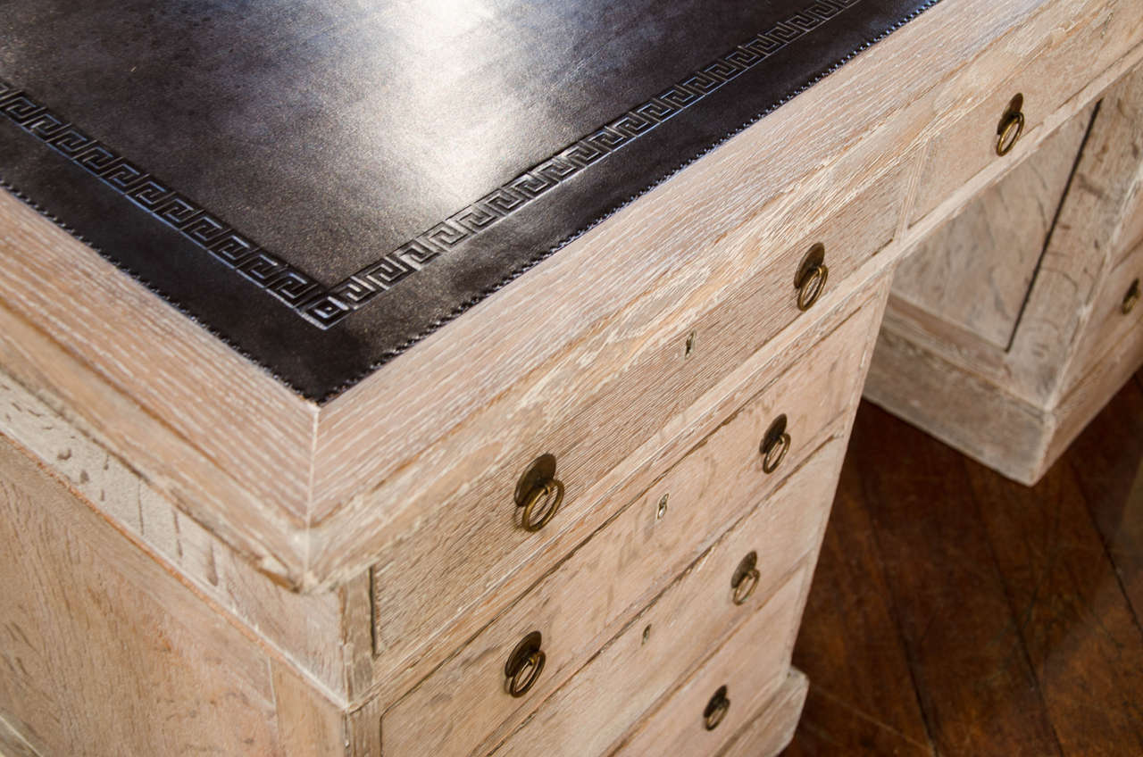 Important Mid-19th Century Limed Oak Desk 1