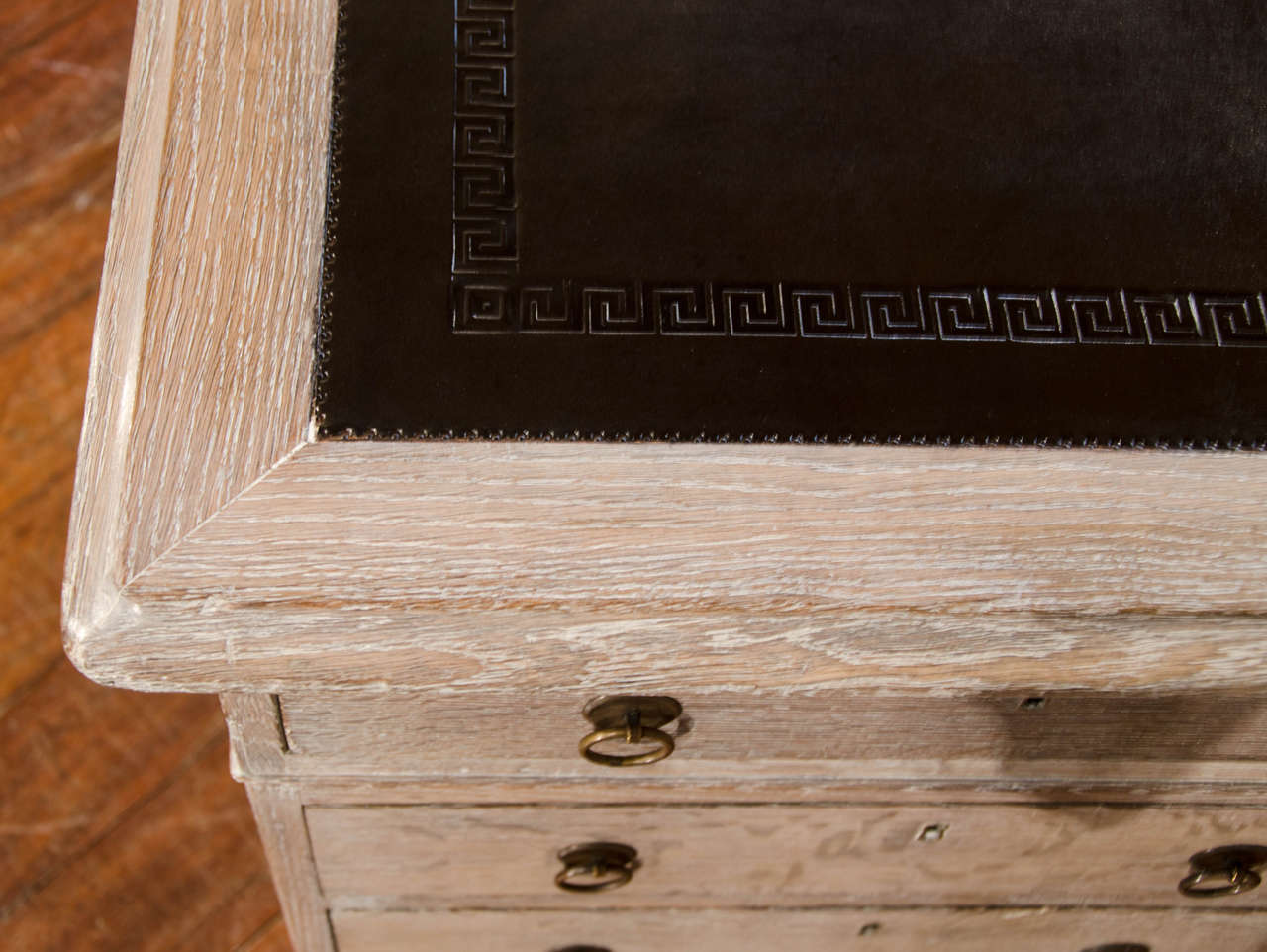 Important Mid-19th Century Limed Oak Desk 4