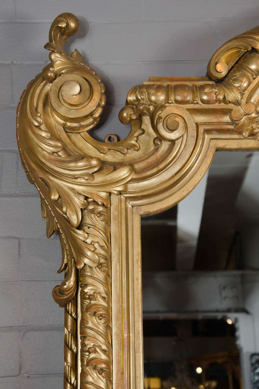 19th Century Mirror with Carved and Giltwood Frame of Substantial Size In Good Condition In London, GB