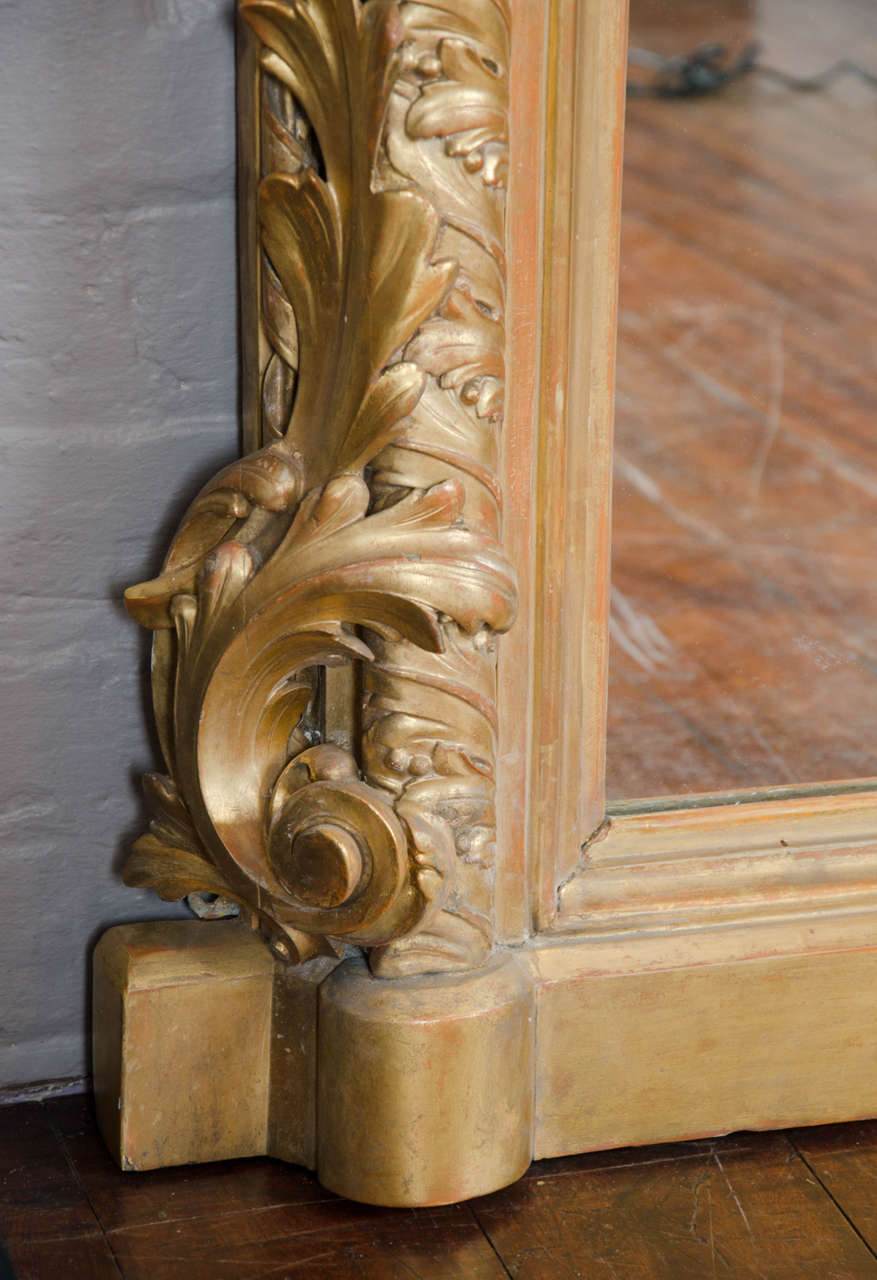 19th Century Mirror with Carved and Giltwood Frame of Substantial Size 1