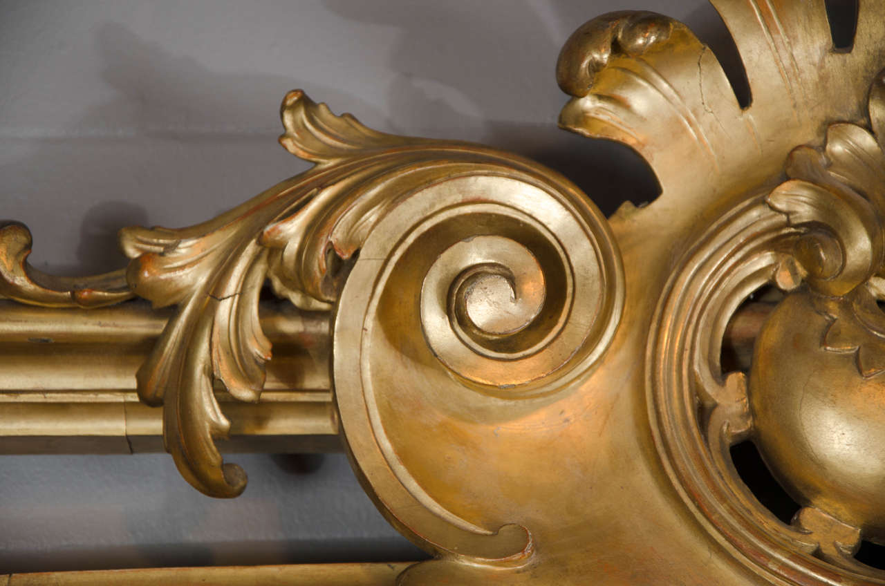 19th Century Mirror with Carved and Giltwood Frame of Substantial Size