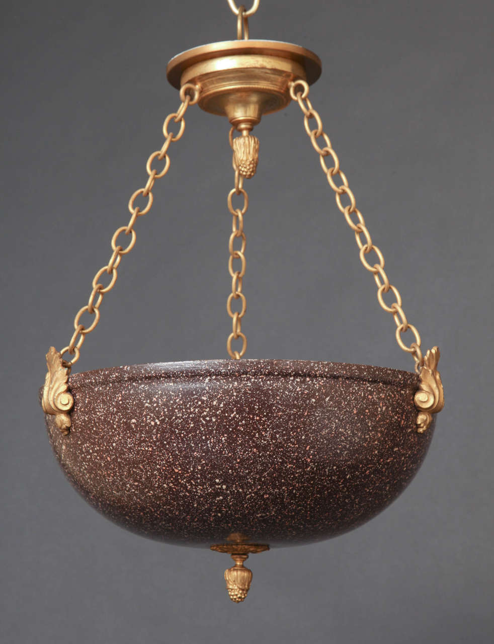 Faux Porphyry and Ormolu Pendant