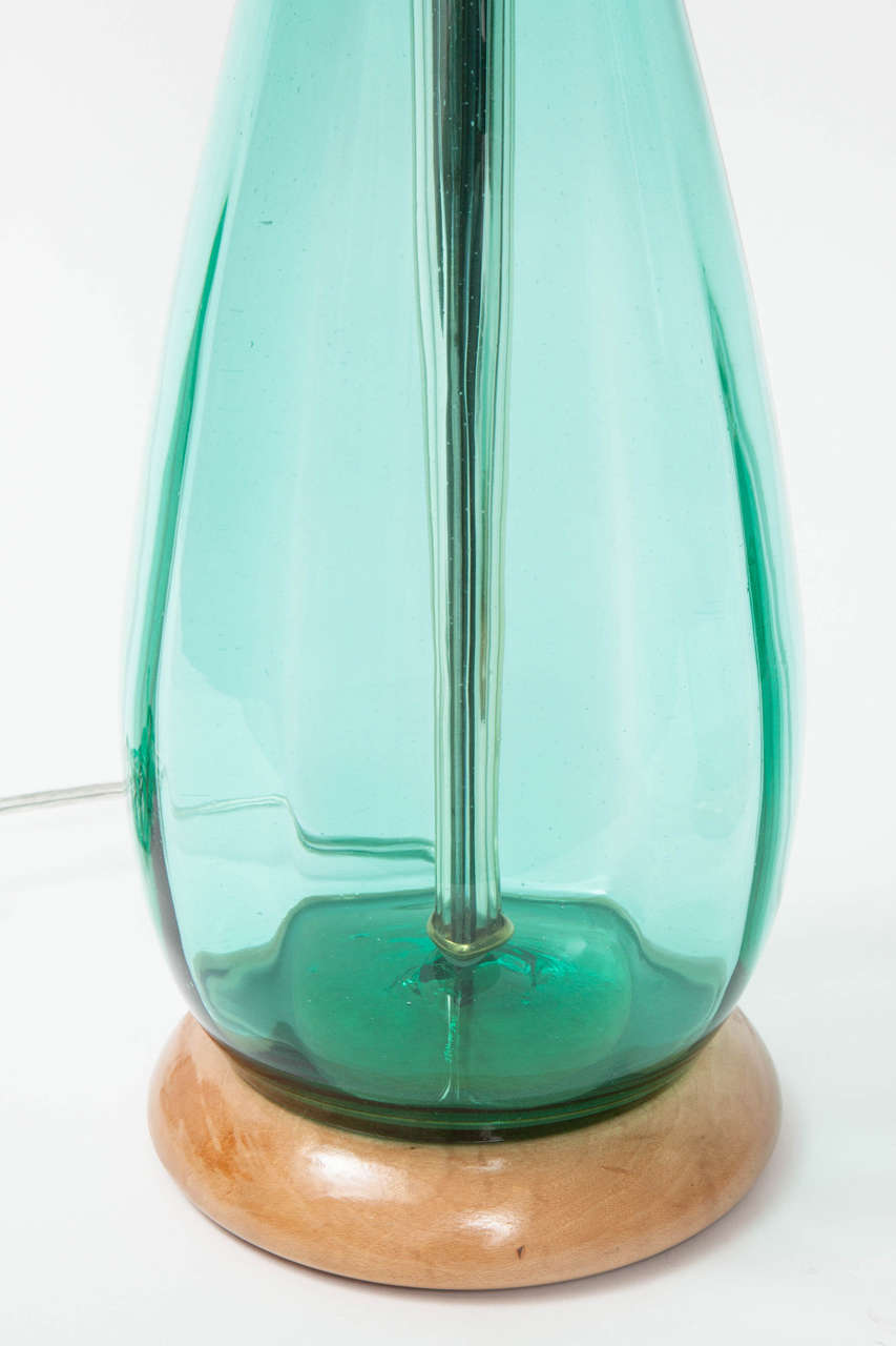 Mid-Century Modern Pair of Blenko Glass Table Lamps