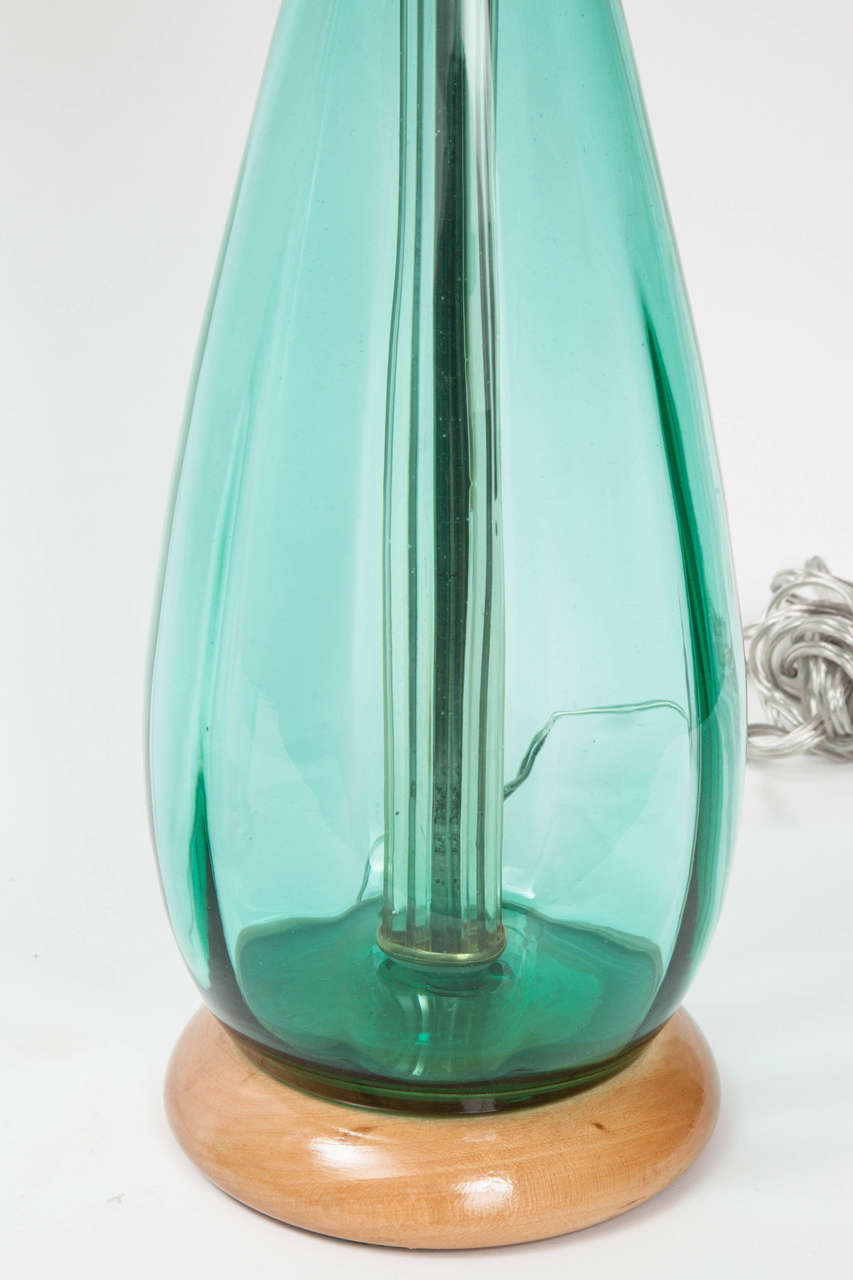 Pair of Blenko Glass Table Lamps 1