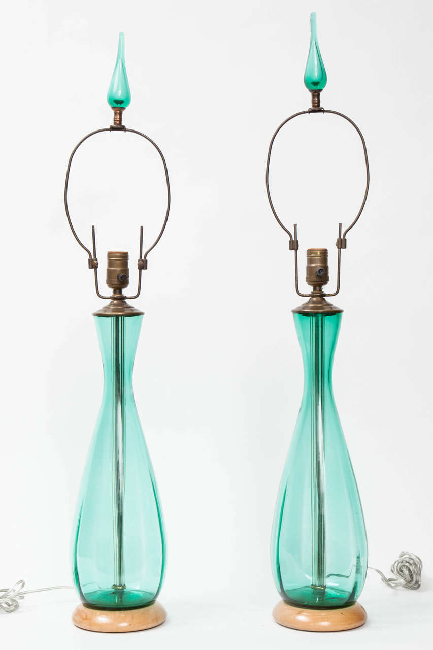 Pair of Blenko Glass Table Lamps at 1stDibs