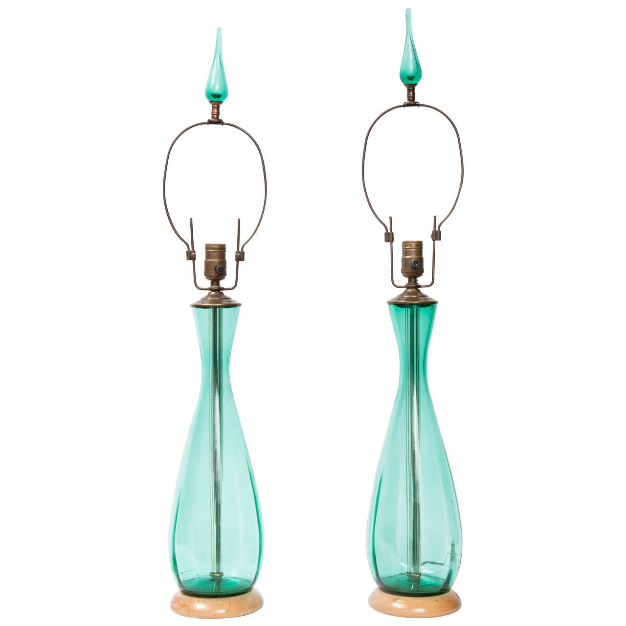 Pair of Blenko Glass Table Lamps at 1stDibs