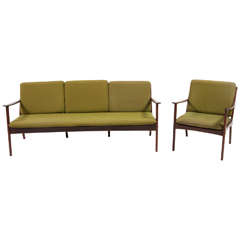 Ole Wanscher Rosewood Sofa and Chair Set
