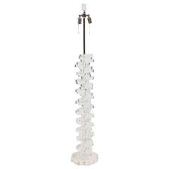 Octagonal Lucite Disc Helix Floorlamp