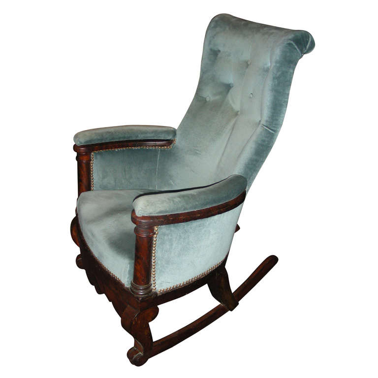 Early 19th Century Mahogany Rocking Chair For Sale