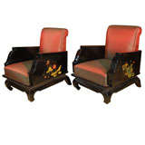 Pair of Hand-Painted Chinoiserie Armchairs 3