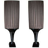 Pair of Black Torchiere