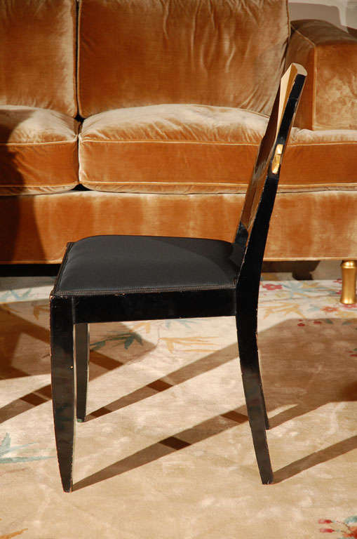 Pair of Art Deco Black Chairs at 1stdibs