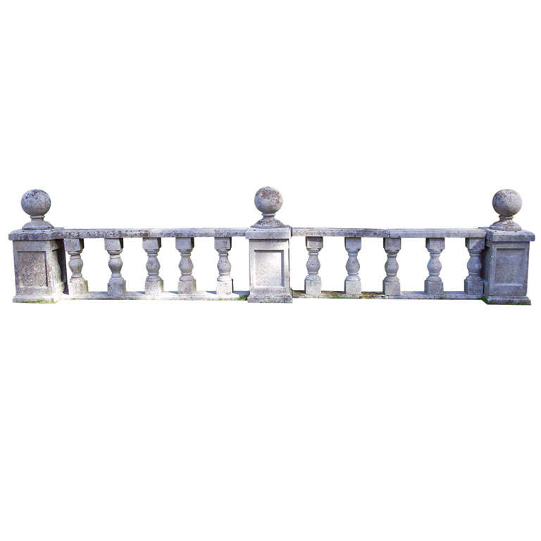 Weathered and Lichened Balustrade Sections