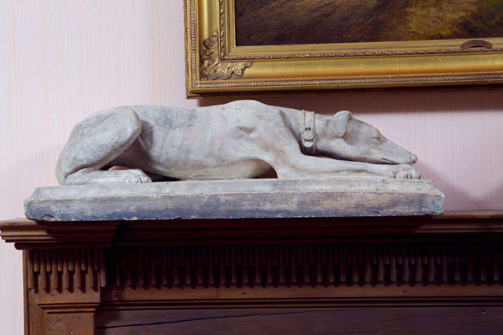 19th Century Very Fine Early 19th-Century Coade Stone Hounds