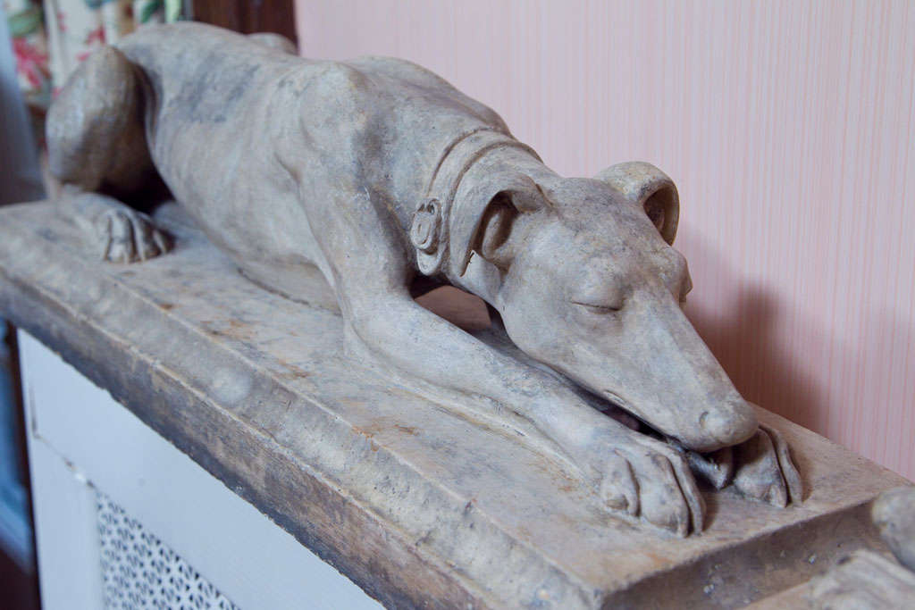 Very Fine Early 19th-Century Coade Stone Hounds 2