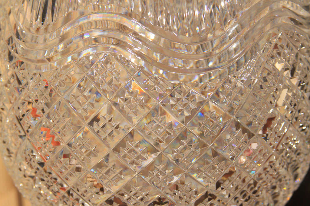 Waterford Salmon motif leaded crystal vase 1