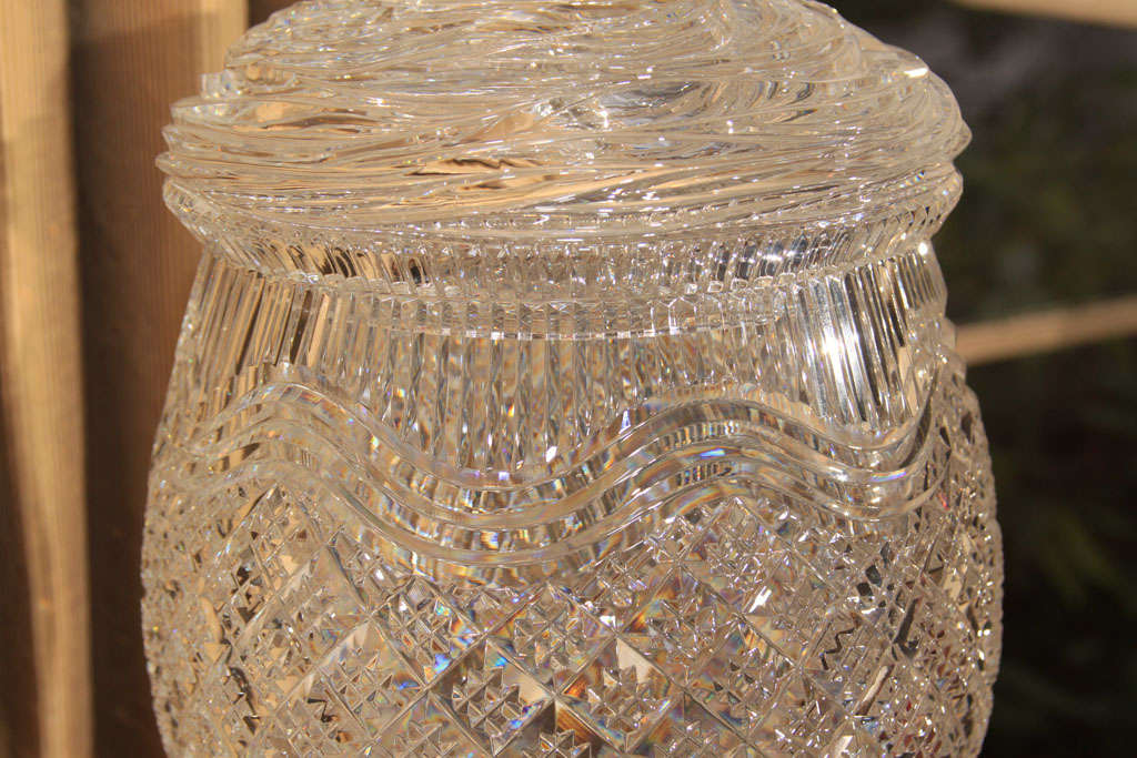 Waterford Salmon motif leaded crystal vase 4