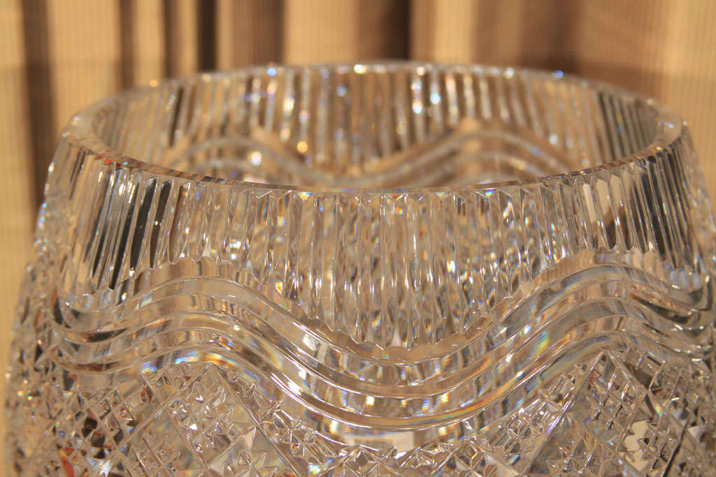 Waterford Salmon motif leaded crystal vase 5