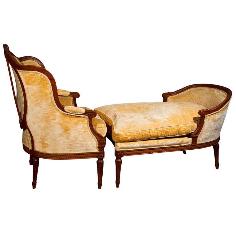 French Louis XVI Style Chair Duchesse Brisee
