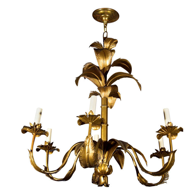 French Brass Chandelier By Jansen At 1stdibs French Brass Chandelier By Jansen For