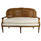 French Louis XIV Style Caned Back Settee