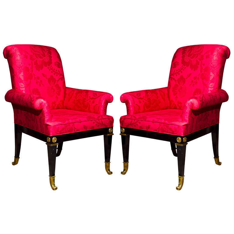 Pair of Regency Style Armchairs by Maison Jansen