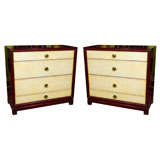 Pair Tommi Parzinger Four Drawer Chests