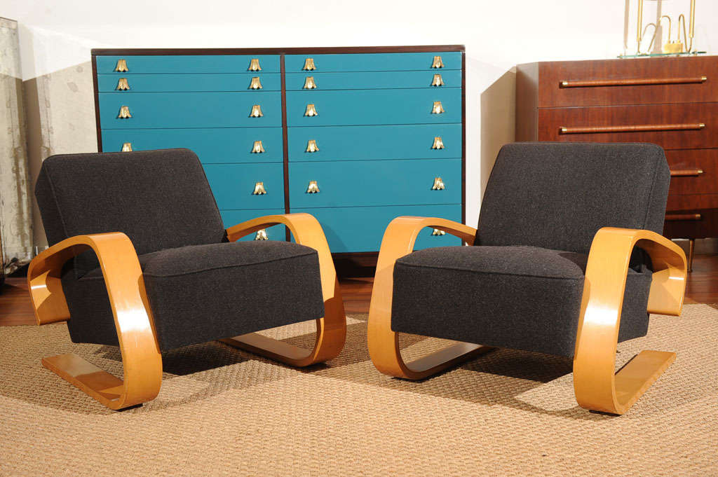 Pair of Alva Aalto tank chairs, very good original condition.