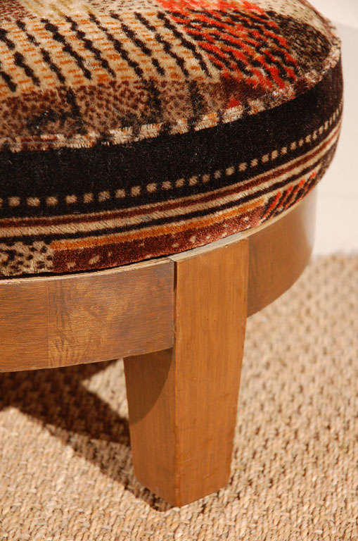 Pair Swiveling Stools with Art Deco Mohair. 2