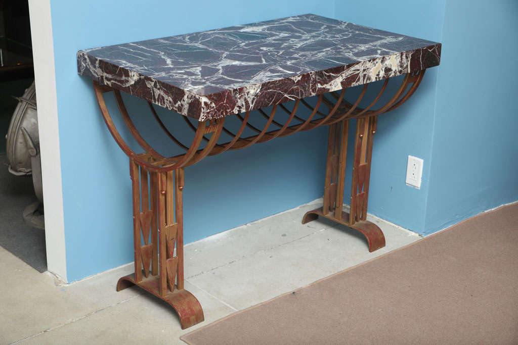 Iron Base Table With Marble Top
