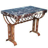 Iron Base Table With Marble Top