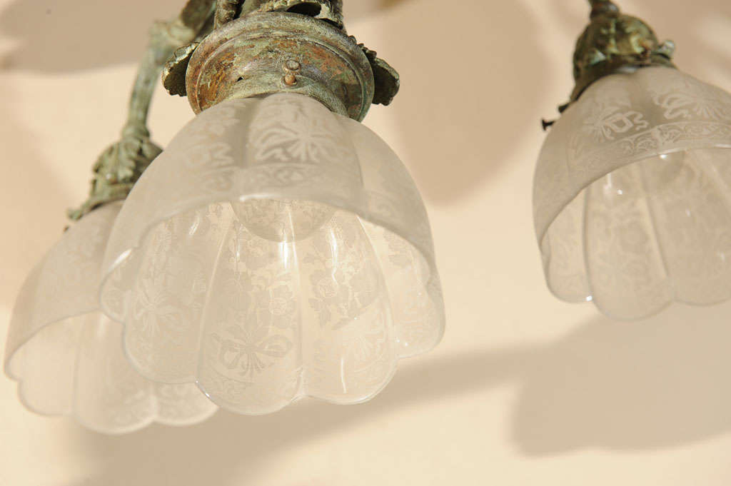 Pair of Late Victorian Five Arm Chandeliers 3