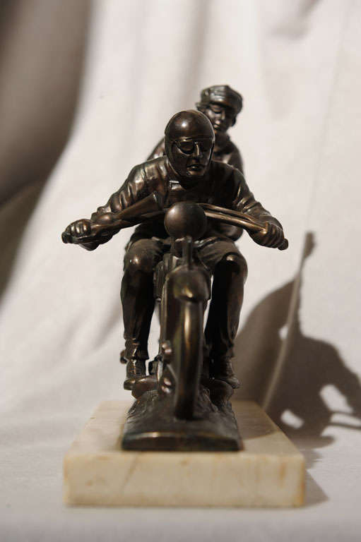 Art Deco Statue of Motorcycle and Riders at 1stDibs motorcycle