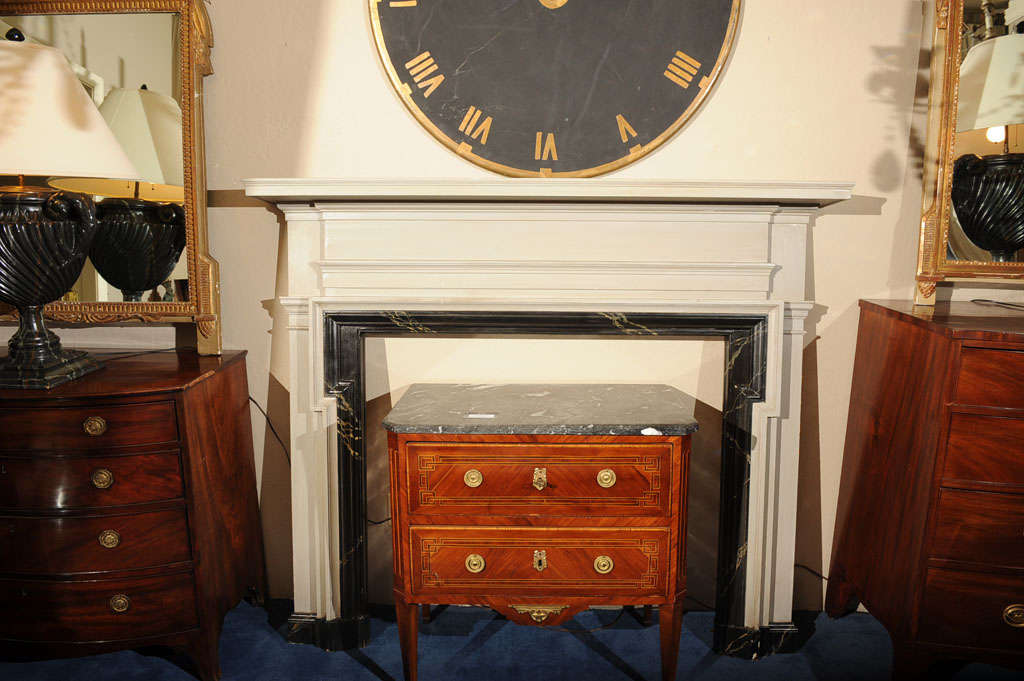 20th Century American Painted and Faux-Marble Fireplace Surround