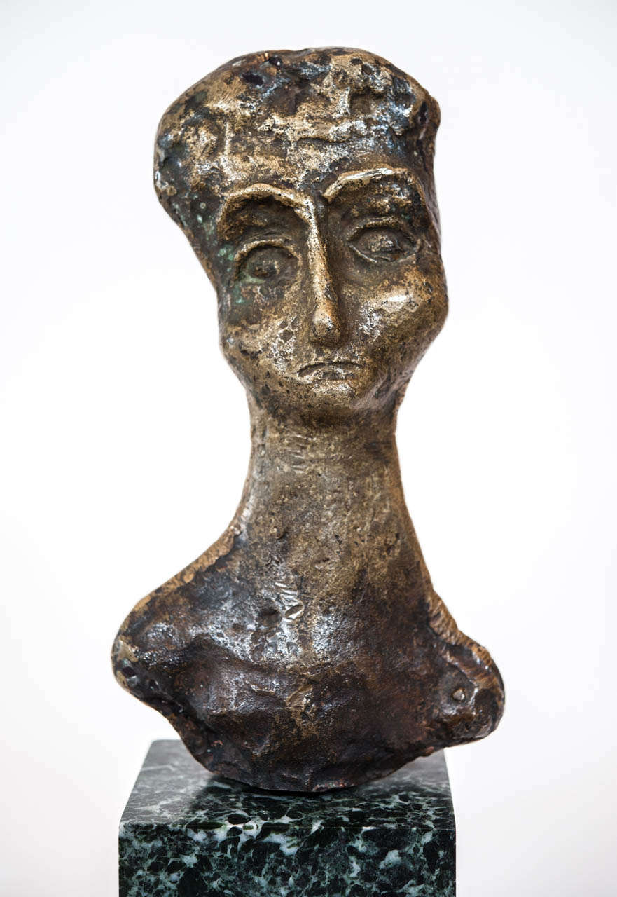 A Bronze Bust of a Woman Signed A K 63 In Excellent Condition In Toronto, ON