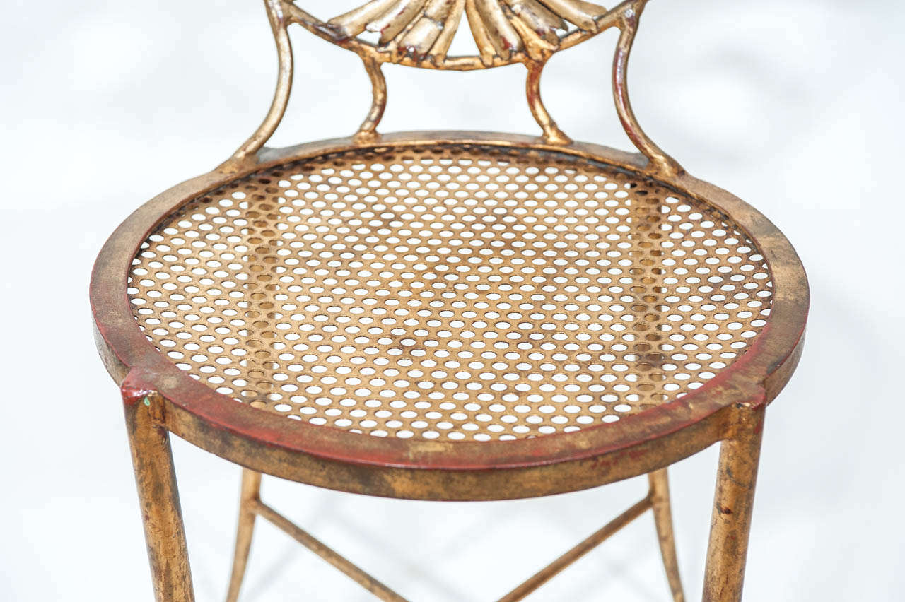 Pair of Wheat Sheaf Gilt Metal Chairs 3