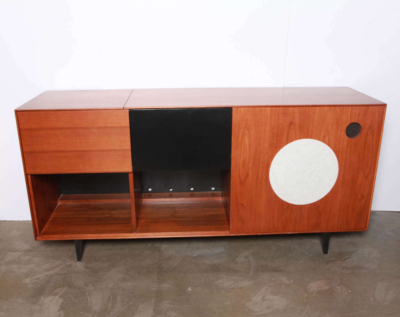 Classic George Nelson stereo cabinet. Professionally restored and wired for an ipod.