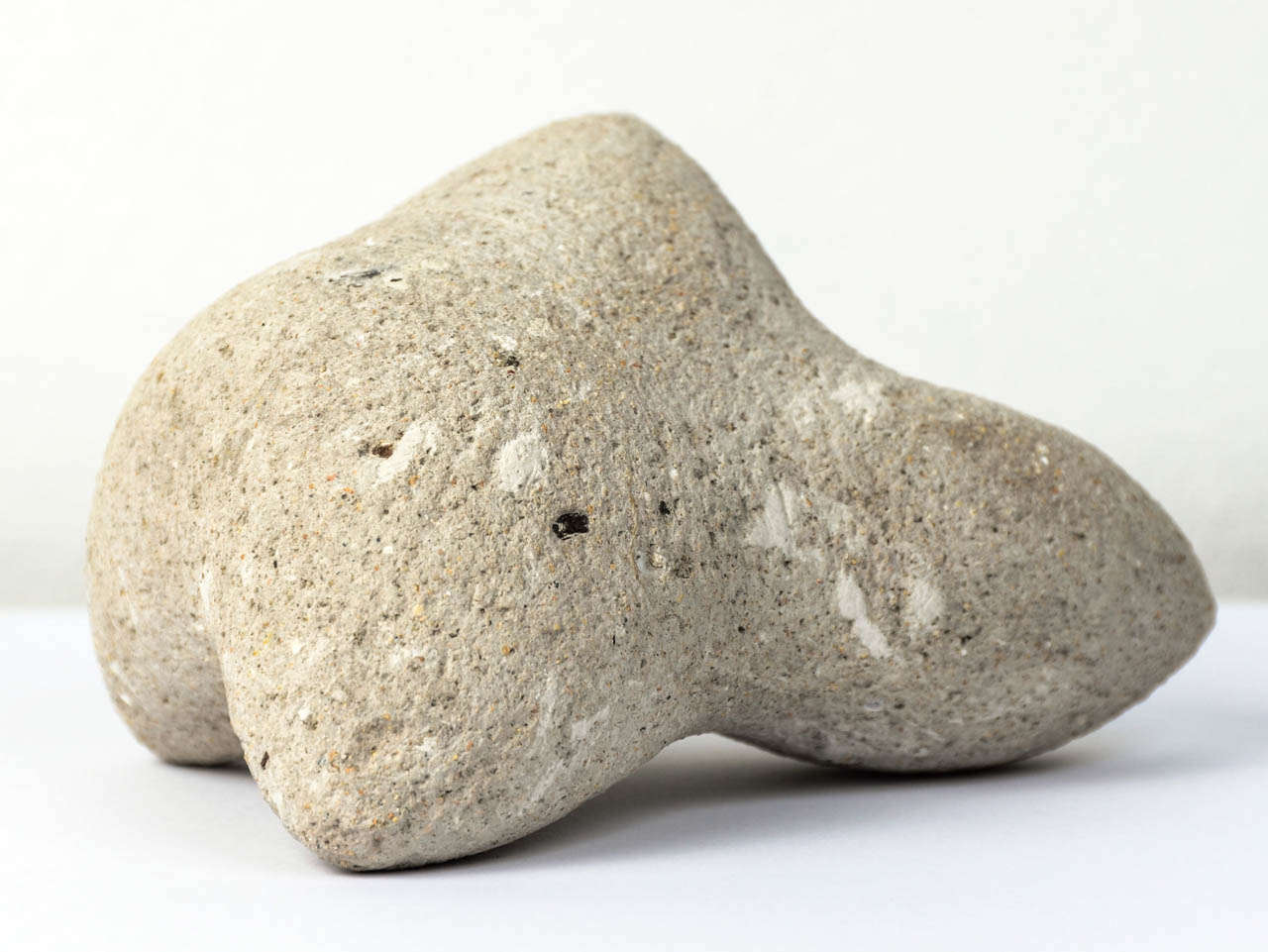 Stone sculpture, abstract form.