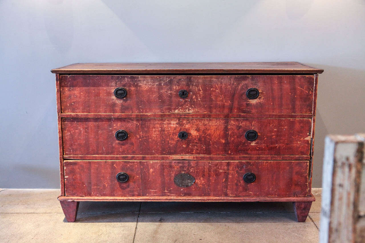 a handsome painted entry chest from the late 18th c.