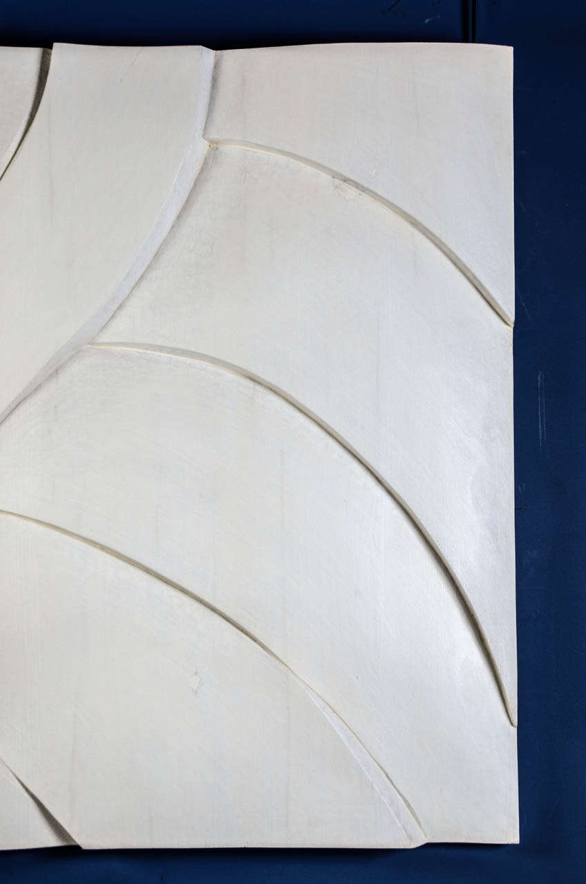 White Ash Wall Sculpture by Bertrand Créac'h In Excellent Condition For Sale In Paris, FR