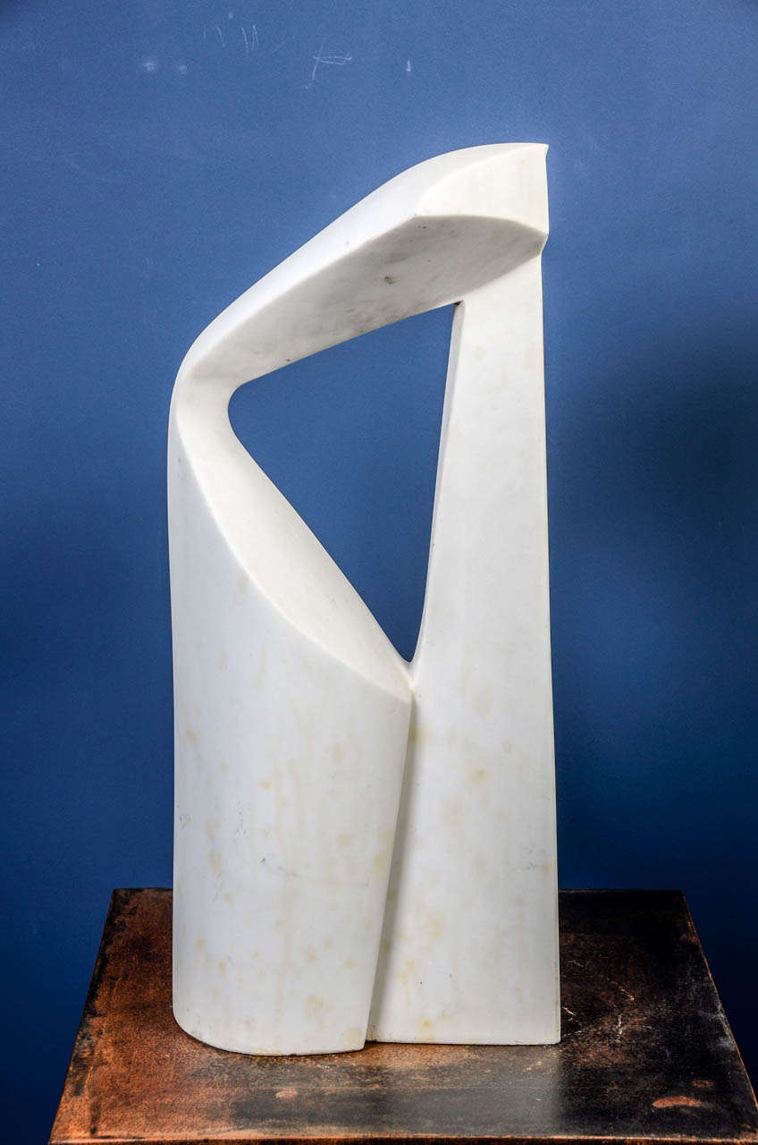 White Marble Sculpture by Bertrand Créac'h