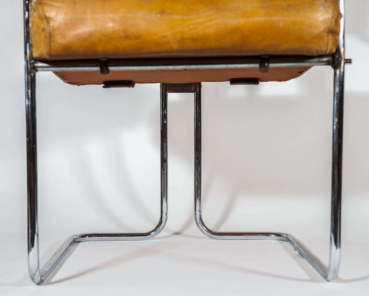Mid-20th Century Pair of  20th Century Leather and  Chrome Desk Chairs