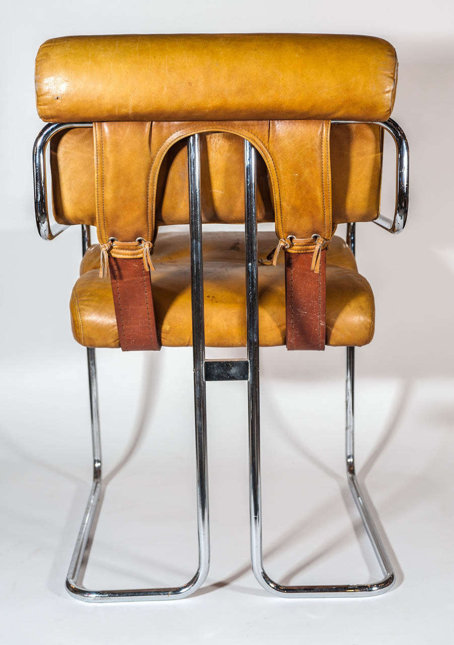 Pair of  20th Century Leather and  Chrome Desk Chairs 2