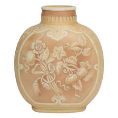 A Rare Signed Thomas Webb & Sons " Ivory"  Cameo Glass Vase
