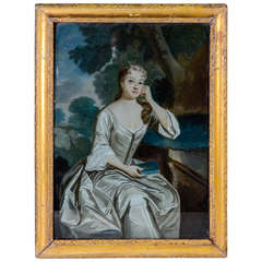 18th Century English Painting Under Glass
