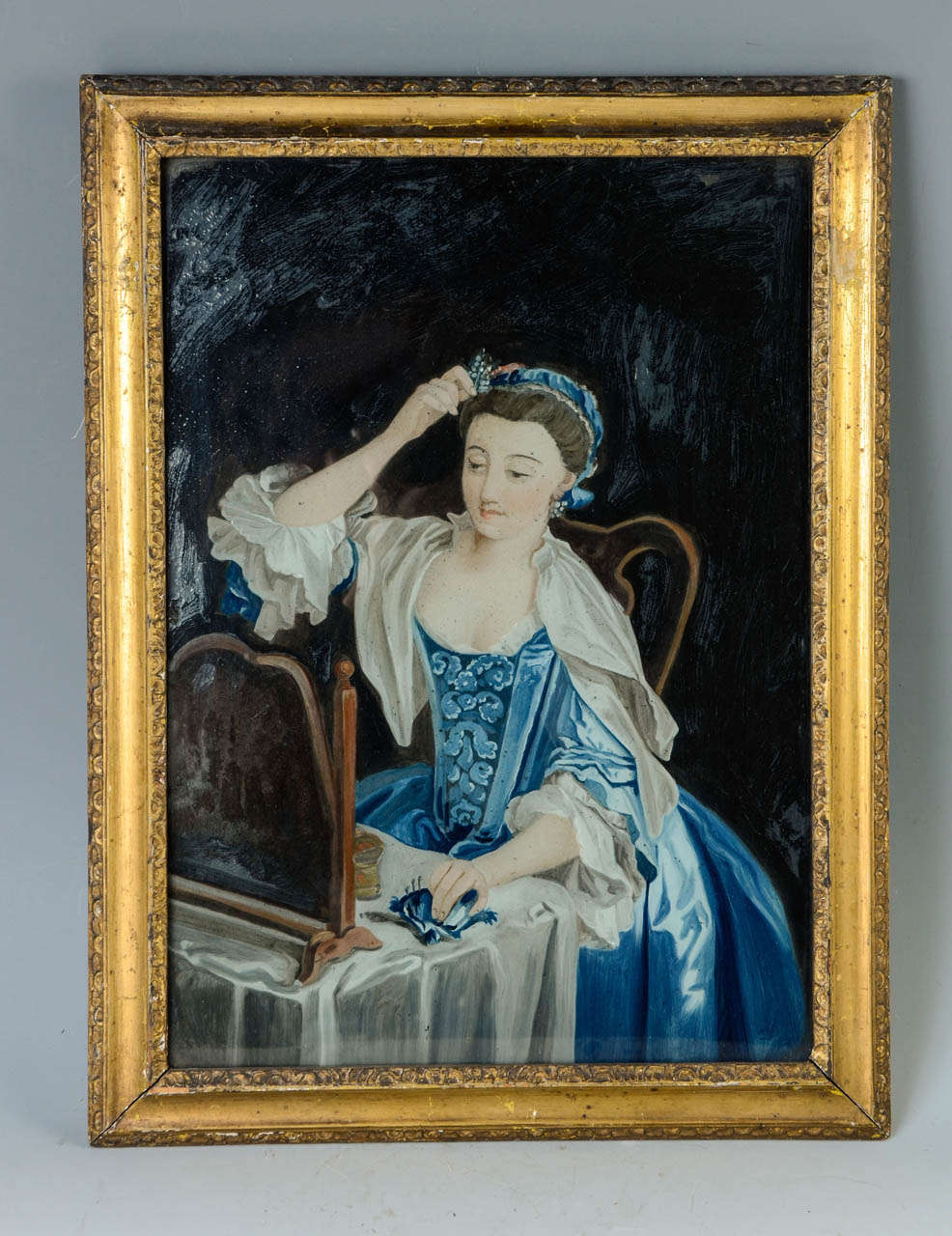 18th Century English Painting Under Glass