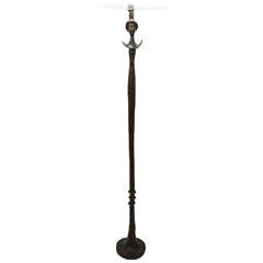 Bronze Floor Lamp 'Tete de Femme' after Alberto Giacometti